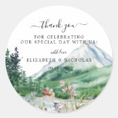 Rustic Mountain Wildflower | Weddenschap Ronde Sticker (Voorkant)