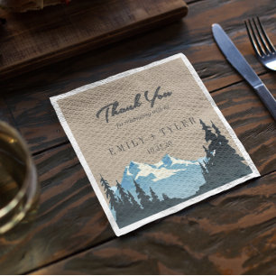 Rustic Mountain Woodland Forest Wedding Custom Servetten