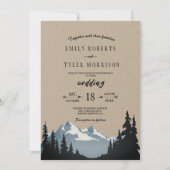 Rustic Mountain Woodland Forest Wedding Kaart (Voorkant)