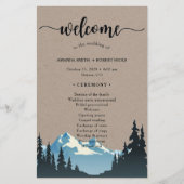 Rustic Mountain Woodland Forest Wedding Programme (Devant)