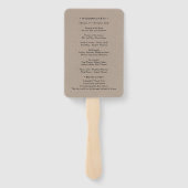 Rustic Mountain Woodland Forest Wedding Programme Handwaaier (Achterkant)