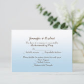 Rustic Mountain Zipline Wedding Response Card RSVP Kaartje (Staand voorkant)