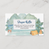 Rustic Mountains Adventure Diaper Raffle Informatiekaartje (Voorkant)