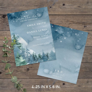 Rustic Mountains Blue Budget Enregistrer la carte