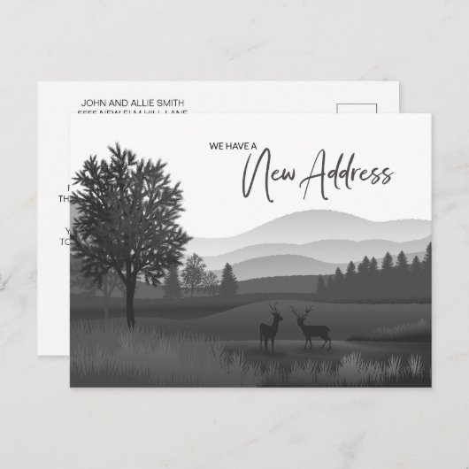 Rustic Mountains Deer Change Address New Home Briefkaart (Voorkant / Achterkant)