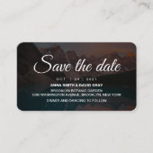 Rustic Mountains Forest Script Save the Date Card Informatiekaartje (Voorkant)