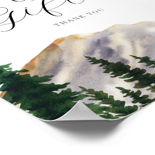 Rustic Mountains Hertenkaarten en Cadeaus Bord Poster (Hoek)