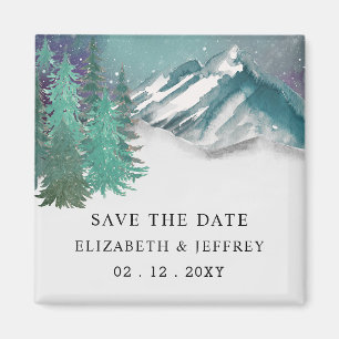 Rustic Mountains Lake bewaart de Date Magnet Magneet