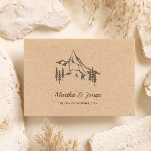 Rustic Mountains Landscape Wedding Monogram Rubberstempel