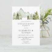 Rustic Mountains Pine Engagement Party Kaart (Staand voorkant)