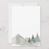 Rustic Mountains Pine Tree Forest Natuur bruiloft Kaart (Achterkant)