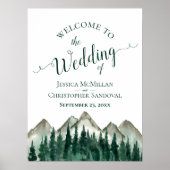 Rustic Mountains & Pine Trees Mariage Affiche de b (Devant)
