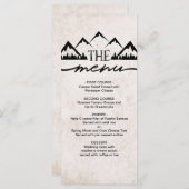 Rustic Mountains & Pine Trees Menu Mariage (Devant / Derrière)