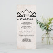 Rustic Mountains & Pine Trees Menu Mariage (Debout devant)