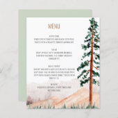 Rustic Mountains Pine Trees Paysage Menu (Devant / Derrière)