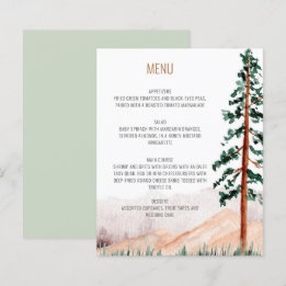 Rustic Mountains Pine Trees Paysage Menu