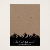 Rustic Mountains Skyline Handmade Earring Display Visitekaartje (Achterkant)