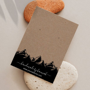 Rustic Mountains Skyline Handmade Earring Display Visitekaartje