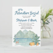 Rustic Mountains Waterverf Adventure Baby shower Kaart (Staand voorkant)