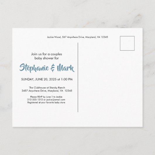 Rustic Mountains Waterverf Adventure Baby shower Uitnodiging Briefkaart (Achterkant)