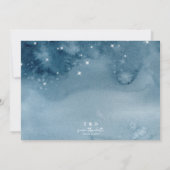 Rustic Mountains Waterverf donkerblauw Save The Date (Achterkant)