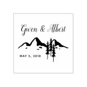 Rustic Mountains Wedding Monogram Rubberstempel (Afrduk)