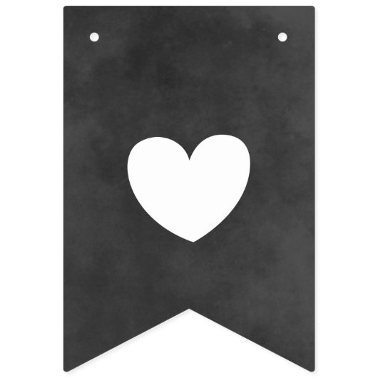 Rustic Mr en Mrs Black Chalkboard Custom Initiaal Vlaggetjes (Derde vlag)