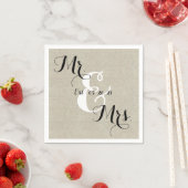 Rustic Mr. en Mrs. Linen Custom Wedding Napkins Servet (Insitu)
