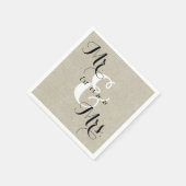 Rustic Mr. en Mrs. Linen Custom Wedding Napkins Servet (Hoek)