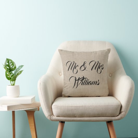 Rustic Mrs. en mevrouw Pillow Kussen (Stoel)
