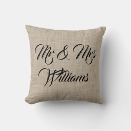 Rustic Mrs. en mevrouw Pillow Kussen