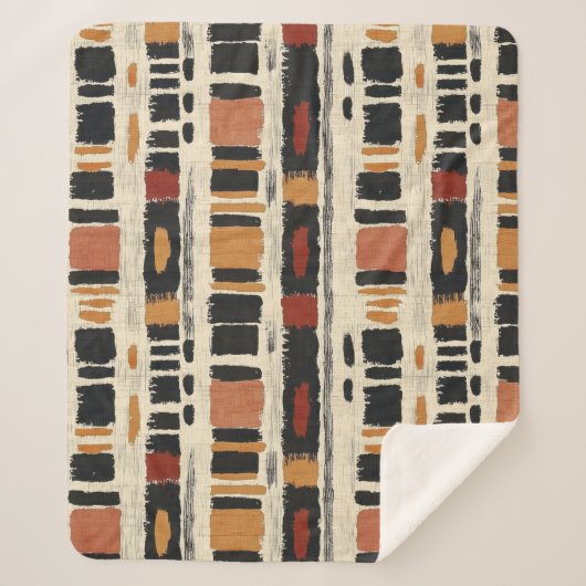 Rustic Mudcloth Geometric Pattern (1) Sherpa Deken (Voorkant)