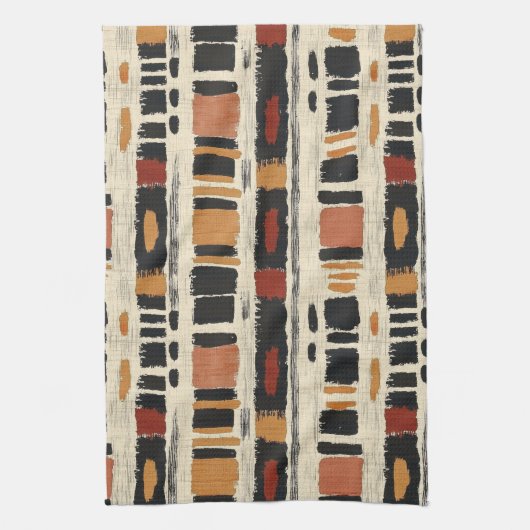 Rustic Mudcloth Geometric Pattern (1) Theedoek (Verticaal)
