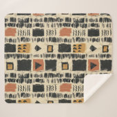 Rustic Mudcloth Geometric Pattern (3) Sherpa Deken (Voorkant (horizontaal))
