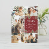 Rustic Multi Photo Collage Carte de Noël (Debout devant)