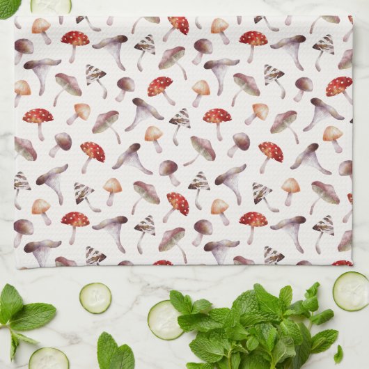 Rustic Mushroom Fungi Pattern Kitchen Towels Theedoek (Gevouwen)