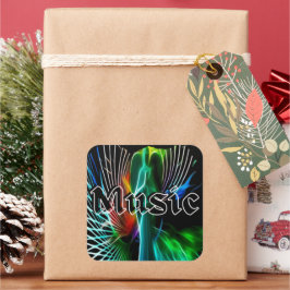 Rustic Music Sound Vierkante Sticker