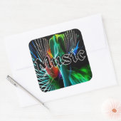 Rustic Music Sound Vierkante Sticker (Envelop)