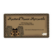 Rustic Mustard Saltbox House Editable Shipping Etiket (Voorkant)