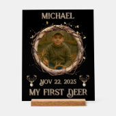 Rustic "My First Deer" Outdoor Deer Hunter (Recto)