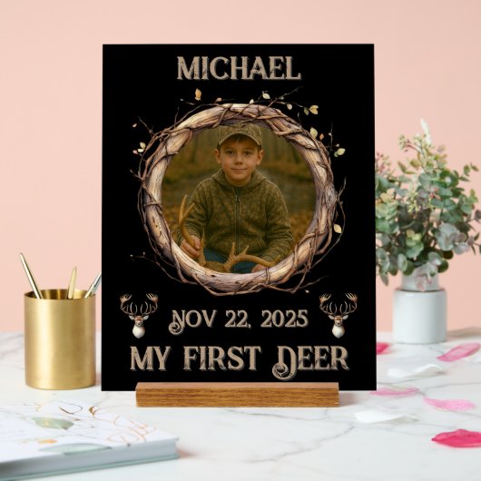 Rustic "My First Deer" Outdoor Deer Hunter (Mariage)