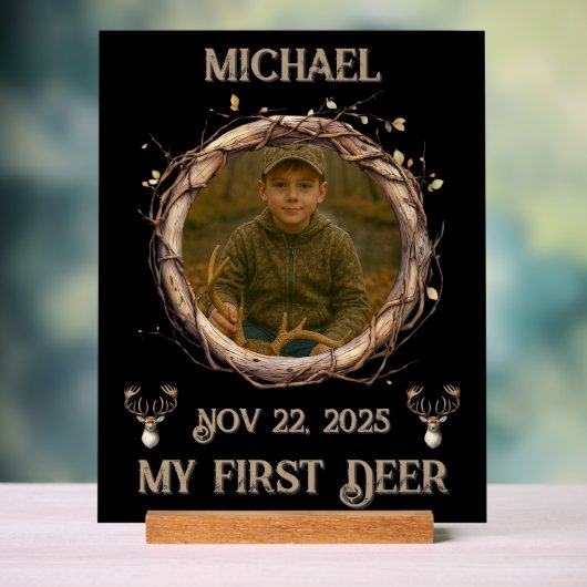 Rustic "My First Deer" Outdoor Deer Hunter (Neutre)