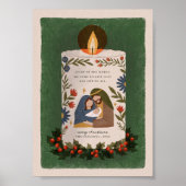 Rustic Nativity Candle Christelijk Christmas Poster (Voorkant)