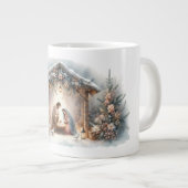 Rustic Nativity Scene with Winter Florals Extra Grote Beker (Voorkant rechts)
