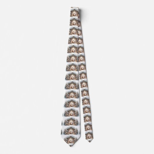 Rustic Nativity Scene with Winter Florals Stropdas (Voorkant)