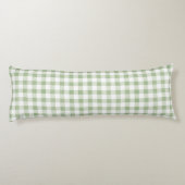 Rustic Natural Sage Gingham Pset Lichaamskussen (Achterkant)