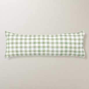 Rustic Natural Sage Gingham Pset Lichaamskussen