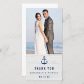 Rustic Nautical Wedding Hartelijk dank Bedankkaart (Voorkant / Achterkant)