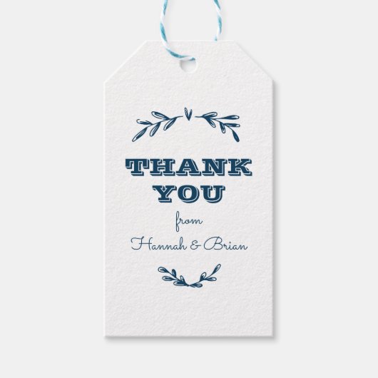 Rustic Navy Baby shower Favors Cadeaulabel (Voorkant)