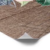 Rustic Navy Blue Blush Floral Baby shower Welkom Poster (Hoek)